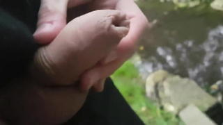 Pissing Outdoors with a Big Cock Twink 2